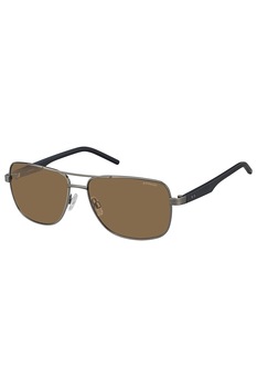 Polaroid, Ochelari de soare unisex cu lentile polarizate, Argintiu/Maro, 59-15-135 Standard Polaroid, Ochelari de soare unisex cu lentile polarizate, Argintiu/Maro, 59-15-135 Standard