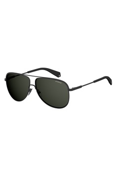 Polaroid, Ochelari de soare aviator unisex, cu lentile polarizate, Negru, 60-12-140 Standard Polaroid, Ochelari de soare aviator unisex, cu lentile polarizate, Negru, 60-12-140 Standard