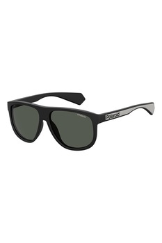 Polaroid, Ochelari de soare unisex cu lentile polarizate si detalii contrastante, Negru, 58-14-140 Standard Polaroid, Ochelari de soare unisex cu lentile polarizate si detalii contrastante, Negru, 58-14-140 Standard