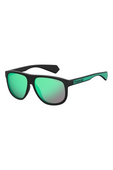 Polaroid, Ochelari de soare pilot unisex cu lentile polarizate, Negru/Verde neon, 58-14-140 Standard Polaroid, Ochelari de soare pilot unisex cu lentile polarizate, Negru/Verde neon, 58-14-140 Standard