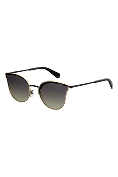 Polaroid, Ochelari de soare cat-eye polarizati, Auriu/Negru, 58-19-145 Standard Polaroid, Ochelari de soare cat-eye polarizati, Auriu/Negru, 58-19-145 Standard