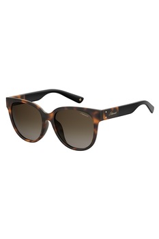Polaroid, Ochelari de soare rotunzi cu animal print, Maro, 56-18-140 Standard Polaroid, Ochelari de soare rotunzi cu animal print, Maro, 56-18-140 Standard