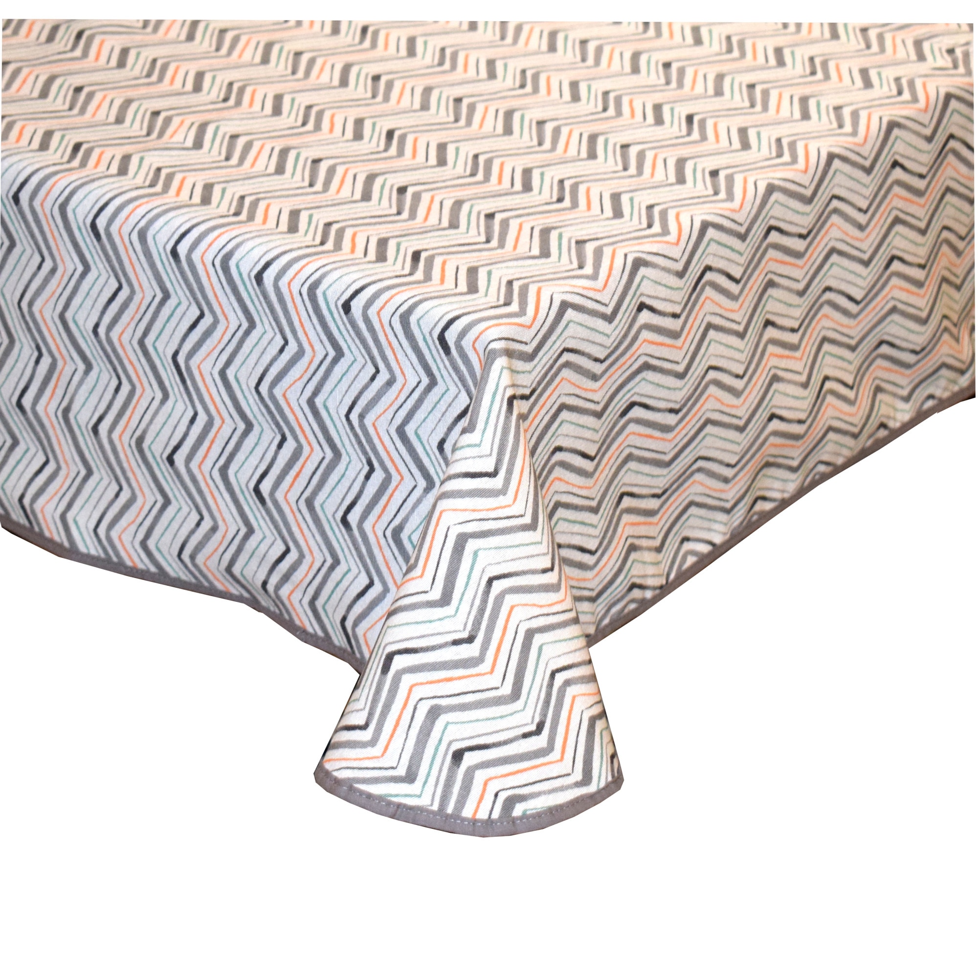 Fata de masa anti-pete Casa de bumbac, Cao, 280x140 cm, geometric, alb, multicolor