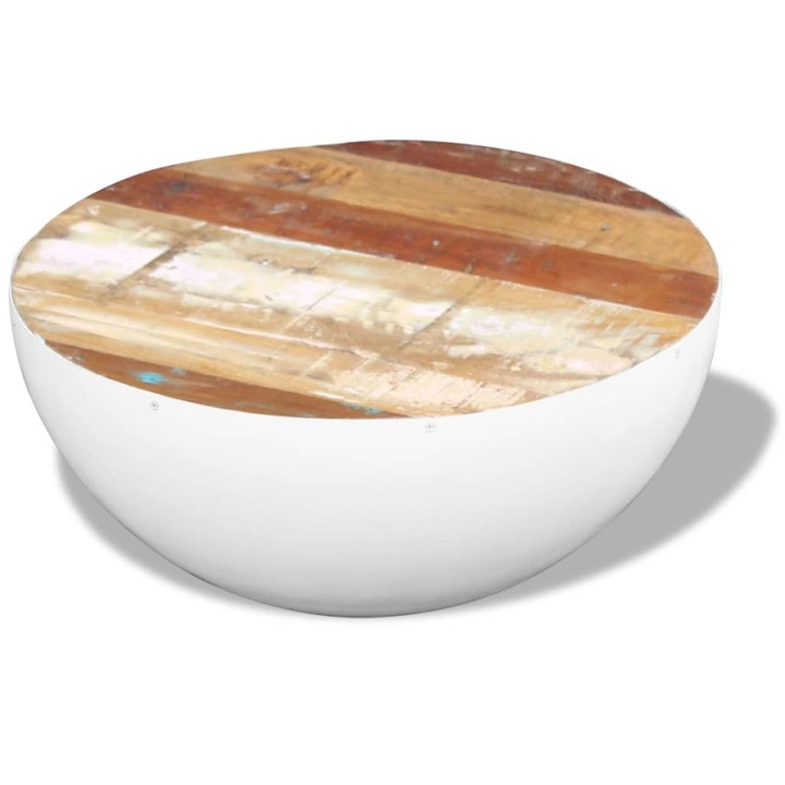 Кафе масичка vidaXL, регенерирано дърво масив, 60x60x30 см