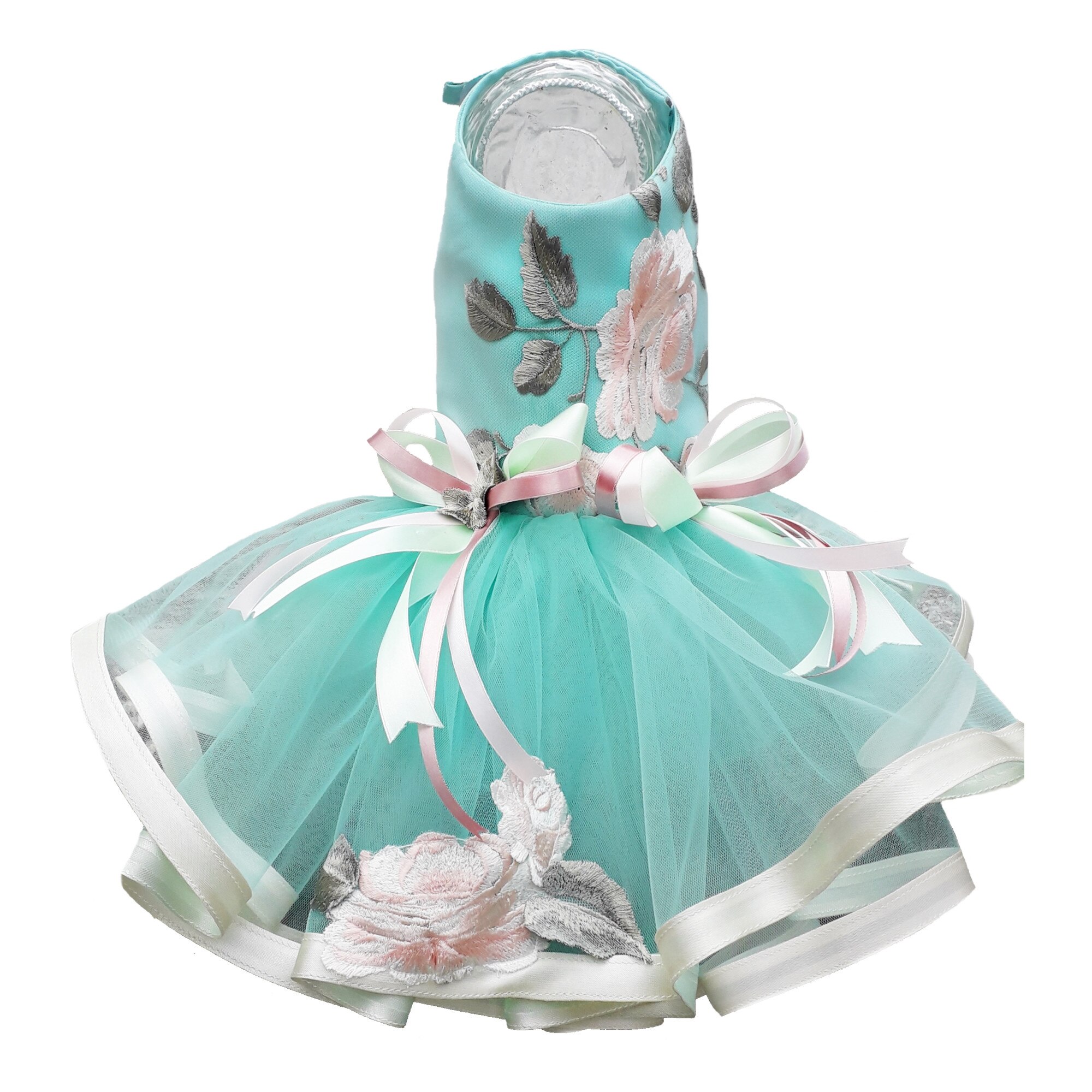 Haine pentru caini PetaS- Rochie caini Aqua, marime M