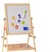 Tablita magnetica cu 2 fete, ProCart, accesorii scris, burete, cifre magnetice, suport lemn, 65x35x37 cm