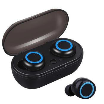 Casti Bluetooth W1, Wireless, Control Volum, Handsfree, Rezistent la Apa, Microfon Incoporat, Negru-Albastru Casti Bluetooth W1, Wireless, Control Volum, Handsfree, Rezistent la Apa, Microfon Incoporat, Negru-Albastru