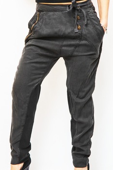 Pantaloni cu turul lasat Culture,negru,36 Pantaloni cu turul lasat Culture,negru,36