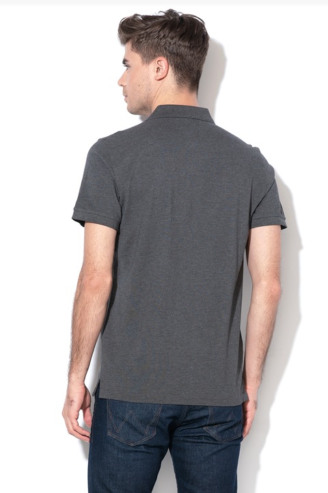 Gant, Тениска The Original от пике, Меланж тъмно сиво