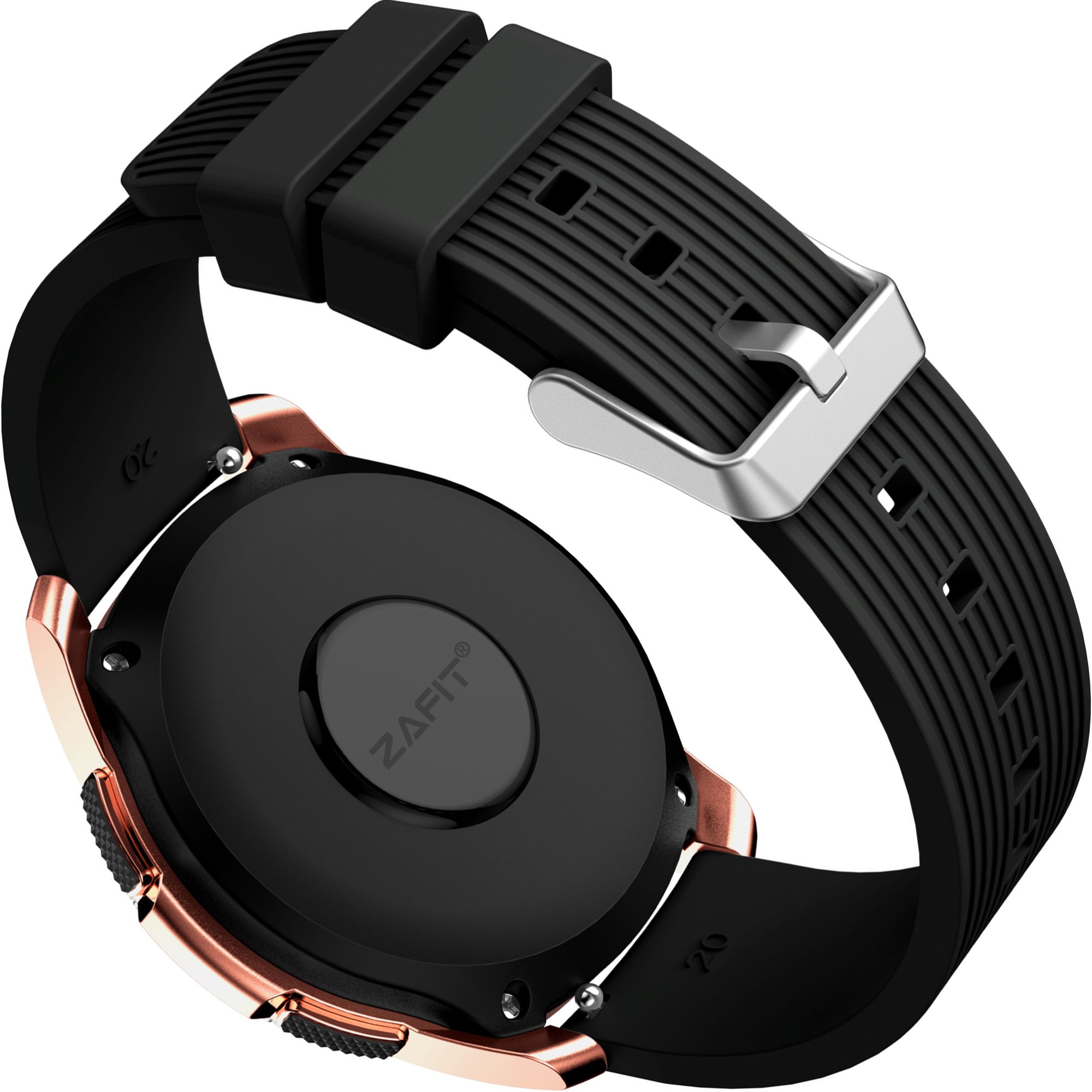 Curea Silicon ZAFIT™ 20mm, compatibila cu smartwatch Samsung Galaxy watch 42mm diagonala, Huawei Watch GT 2 (42mm), Negru CS01