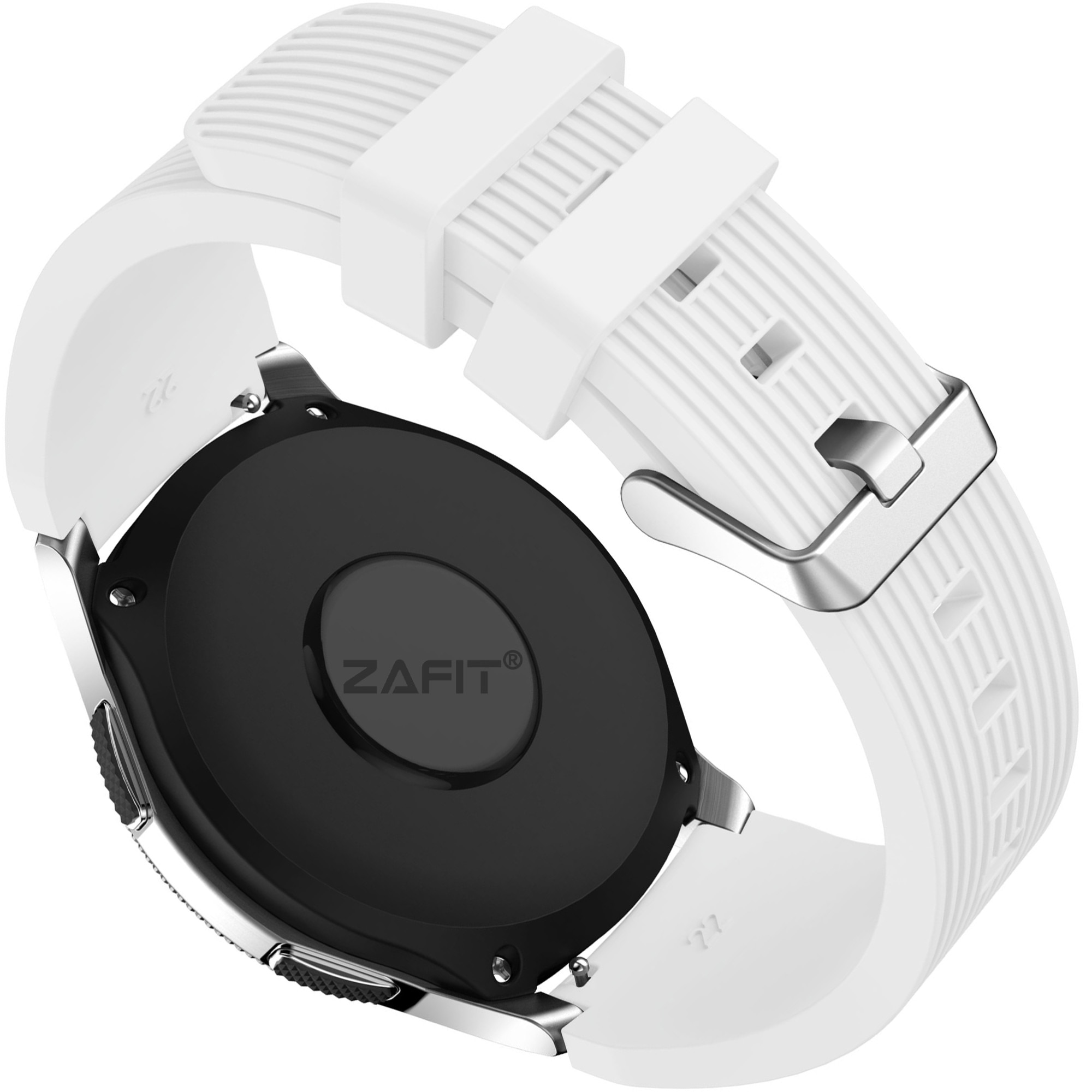 Curea Silicon ZAFIT™ 22mm, compatibila cu smartwatch Samsung Galaxy watch 46mm diagonala, Huawei Watch GT 2 (46mm), Alb CS01