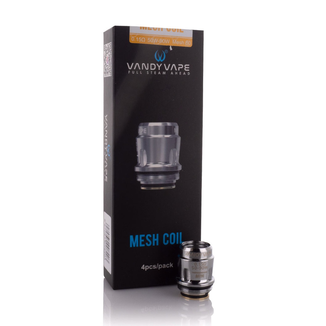 Set 4 Rezistente Atomizor Vandy Vape™ Compatibil Jakaroo, Trident, Swell 0.15 Ohm, 50-90W, Bumbac Natural Mesh 80