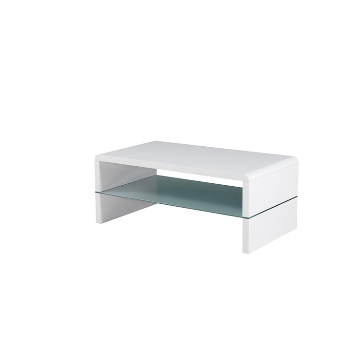 Холна маса Мебели Богдан модел 11-Madi White BM, МДФ и стъкло, цвят: бял гланц, размер: 110/60/41 см