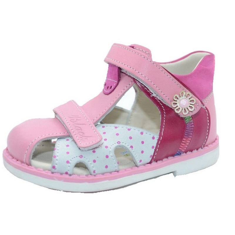 Sandale ortopedice din piele pentru fetite Black Tavern BLKT2-R, Multicolor, 21