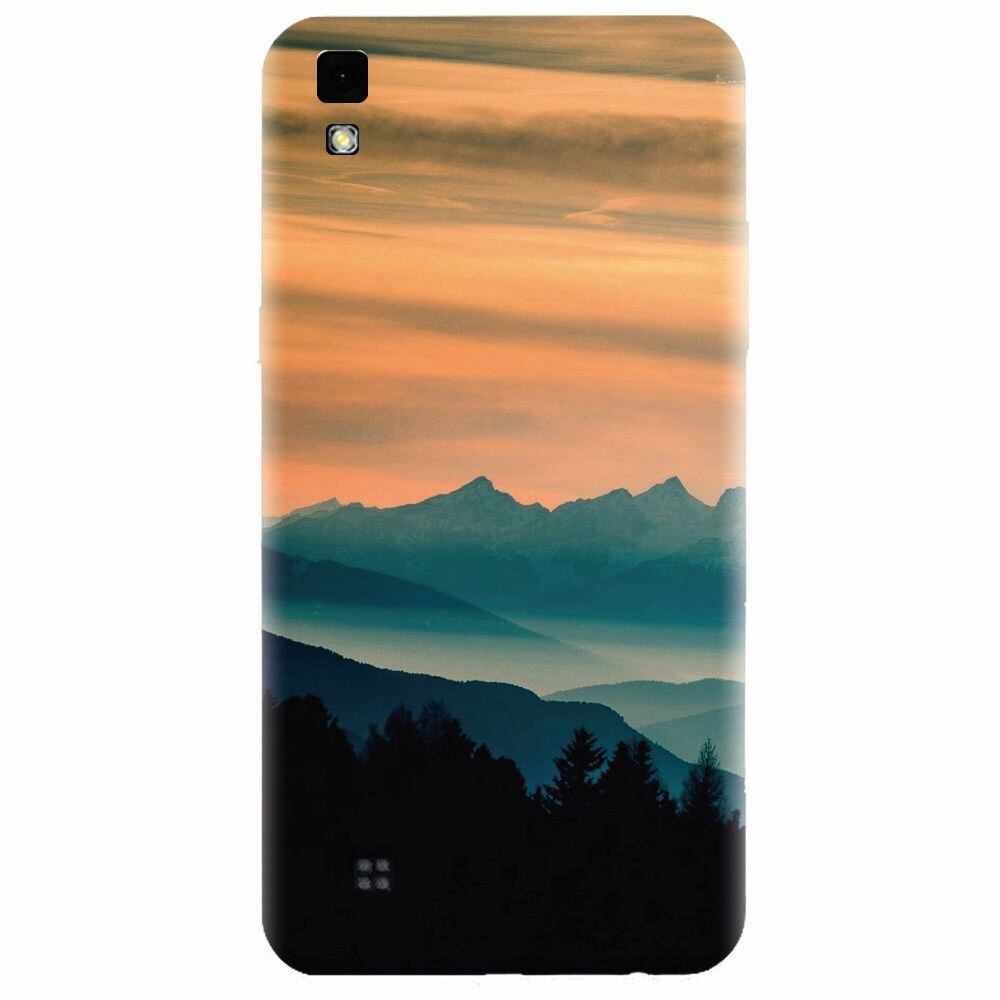 Husa silicon pentru Lg X Power, Blue Mountains Orange Clouds Sunset Landscape