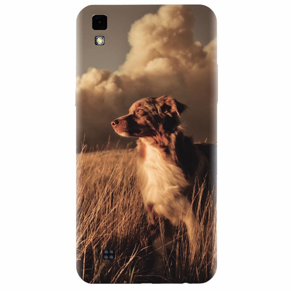 Husa silicon pentru Lg X Power, Alone Dog Animal In Grass