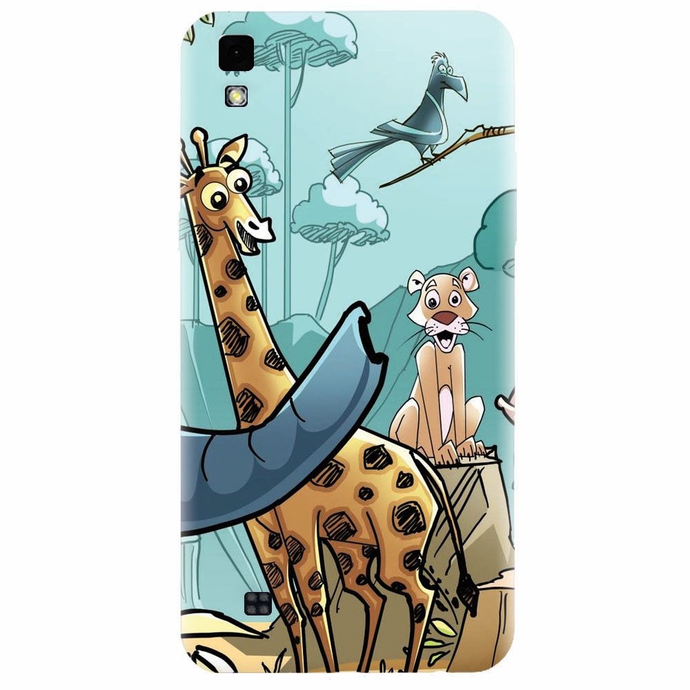 Husa silicon pentru Lg X Power, Children Drawings Elephants Giraffes Lions