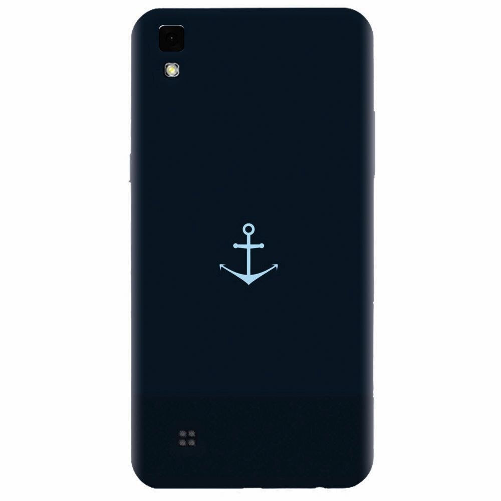 Husa silicon pentru Lg X Power, Blue Navy Anchor Illustration Flat
