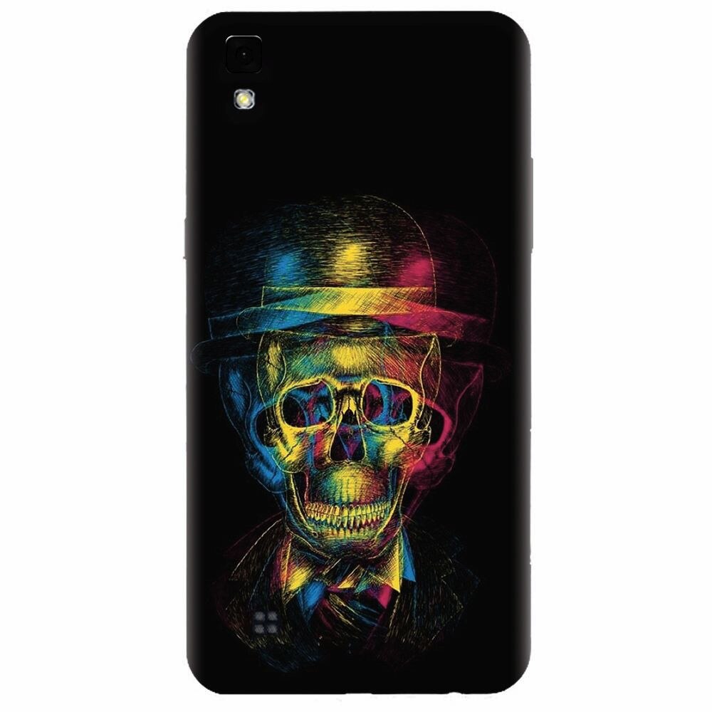 Husa silicon pentru Lg X Power, Colorfull skull 3d