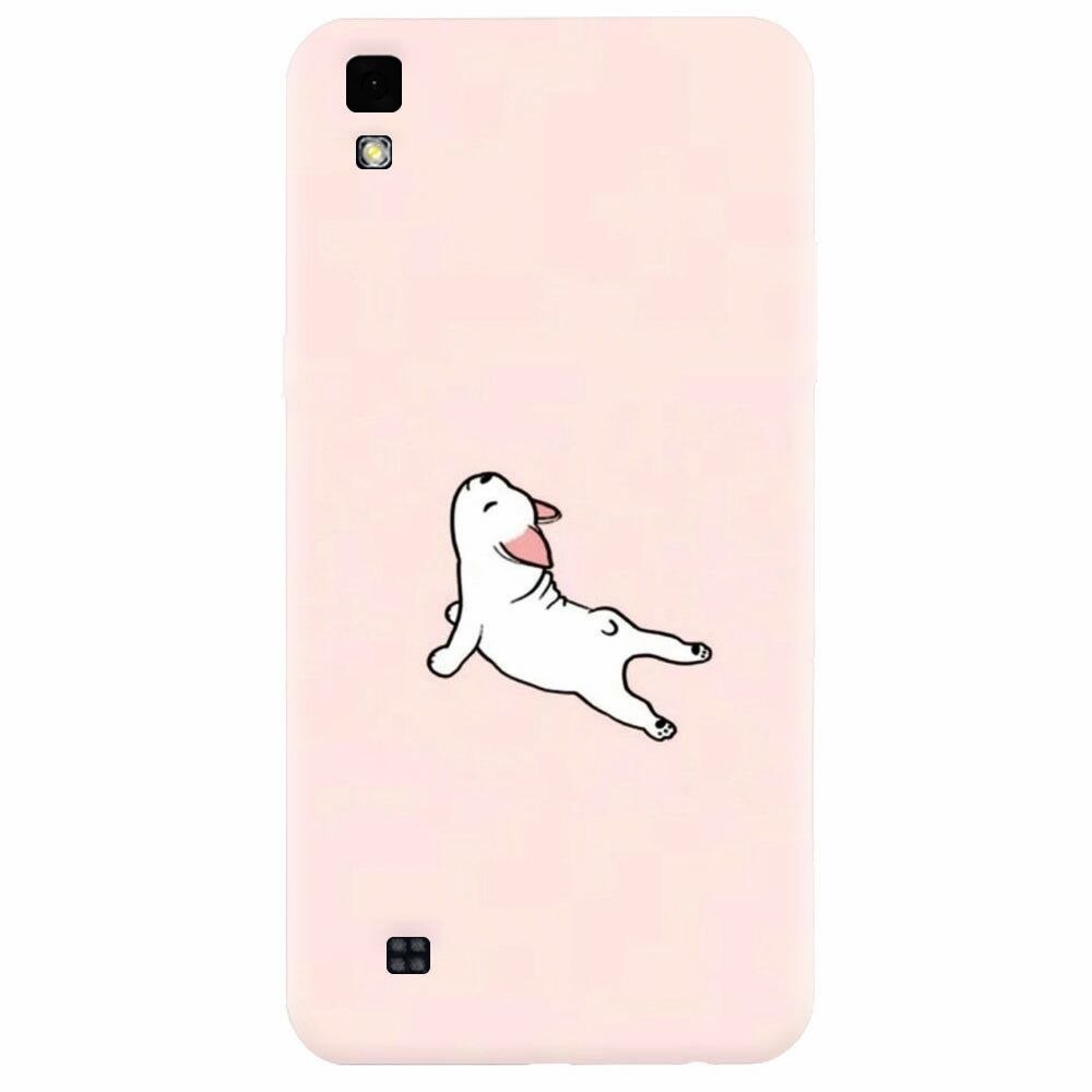 Husa silicon pentru Lg X Power, Cute Dog Streching