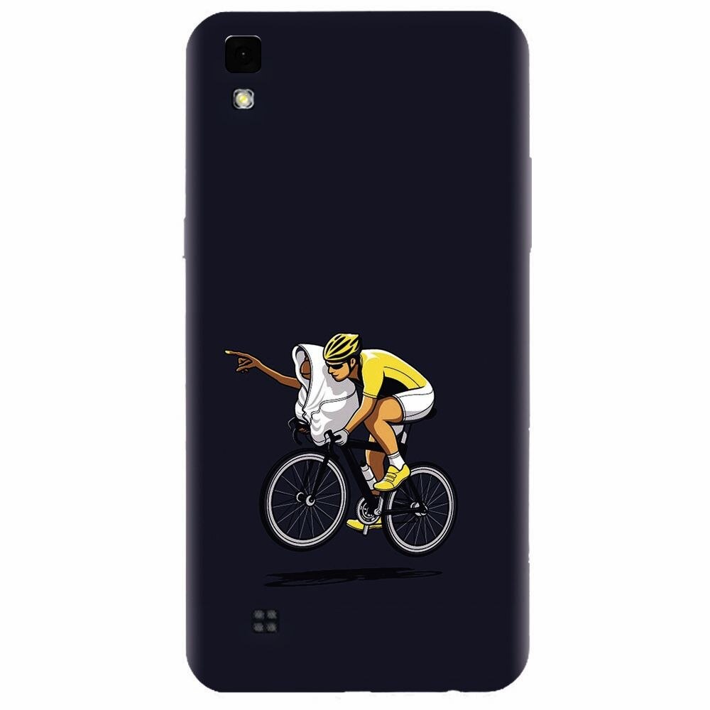 Husa silicon pentru Lg X Power, ET Riding Bike Funny Illustration