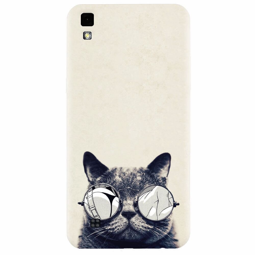 Husa silicon pentru Lg X Power, Cool Cat Glasses