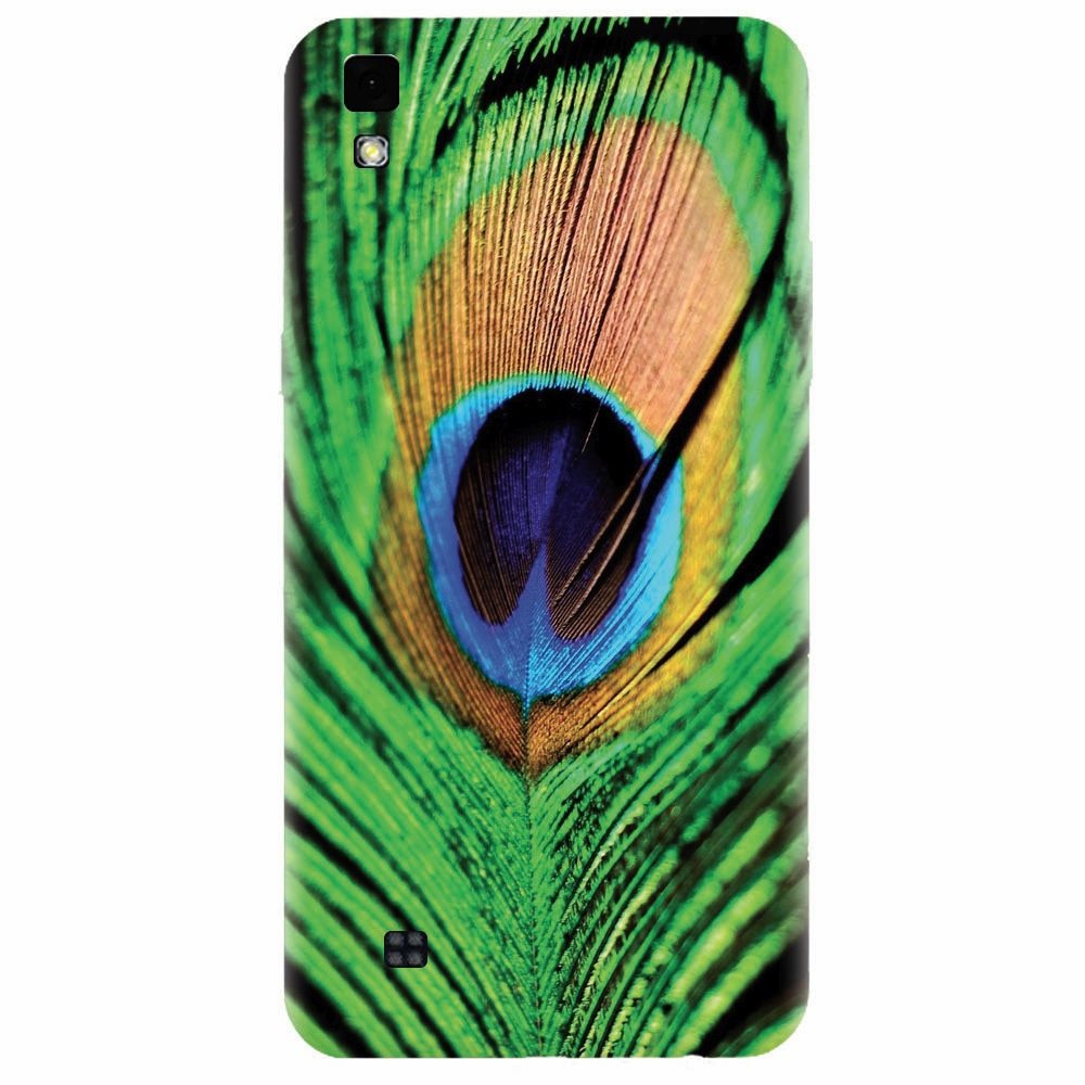 Husa silicon pentru Lg X Power, Peacock Feather Green Blue