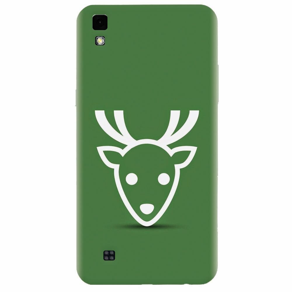 Husa silicon pentru Lg X Power, Minimal Reindeer Illustration Green