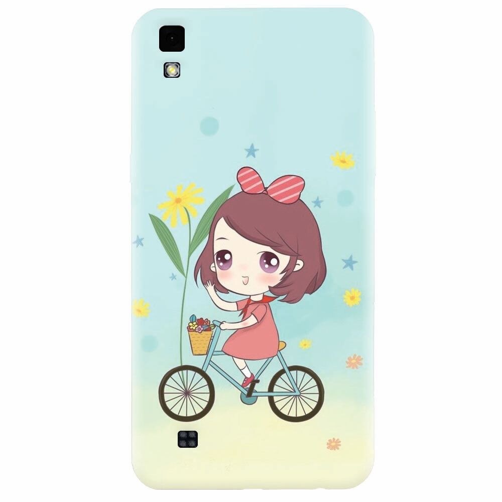 Husa silicon pentru Lg X Power, Girl And Bike