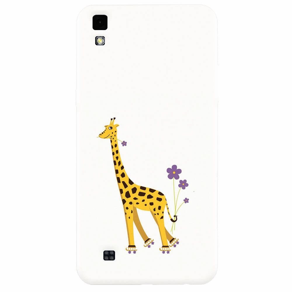 Husa silicon pentru Lg X Power, Rollerskating Girafe Illustration