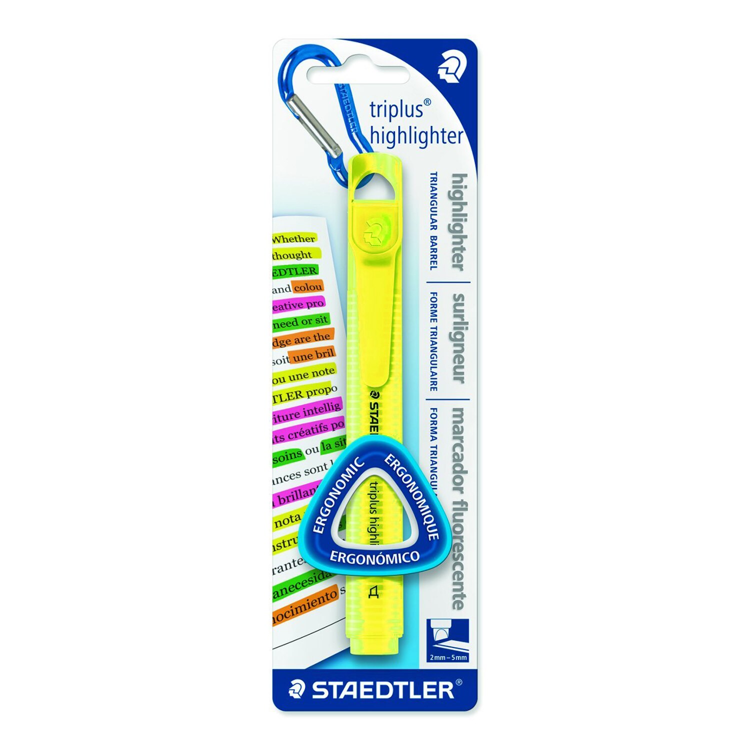 Text marker Staedtler triplus vf.tesit 2-5mm galben 1/blister ST-3654-1-BK