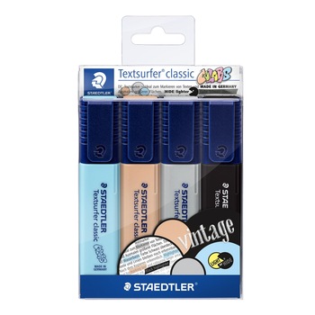 Set text marker Staedtler varf tesit 1-5MM VINTAGE 4culori/set ST-364-C-WP4 Set text marker Staedtler varf tesit 1-5MM VINTAGE 4culori/set ST-364-C-WP4