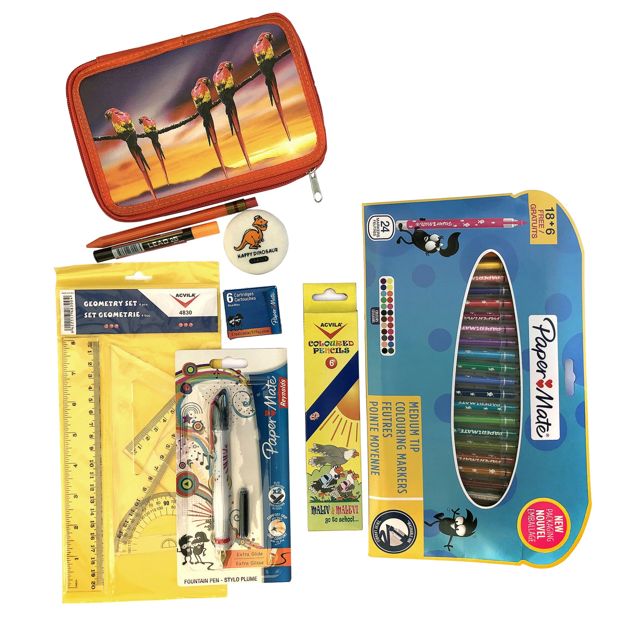 Penar PaperMate, echipat, cu 1 fermoar, 41 piese