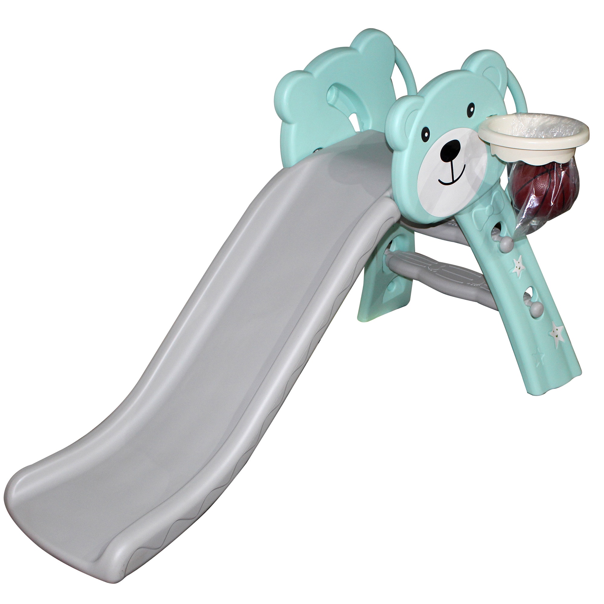 Tobogan Premium cu cos de baschet KotaBaby Albastru