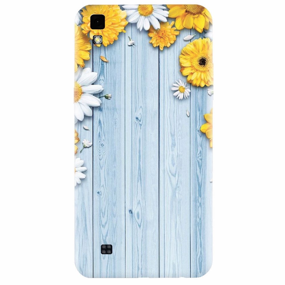 Husa silicon pentru Lg X Power, Sunflower On Blue Wood