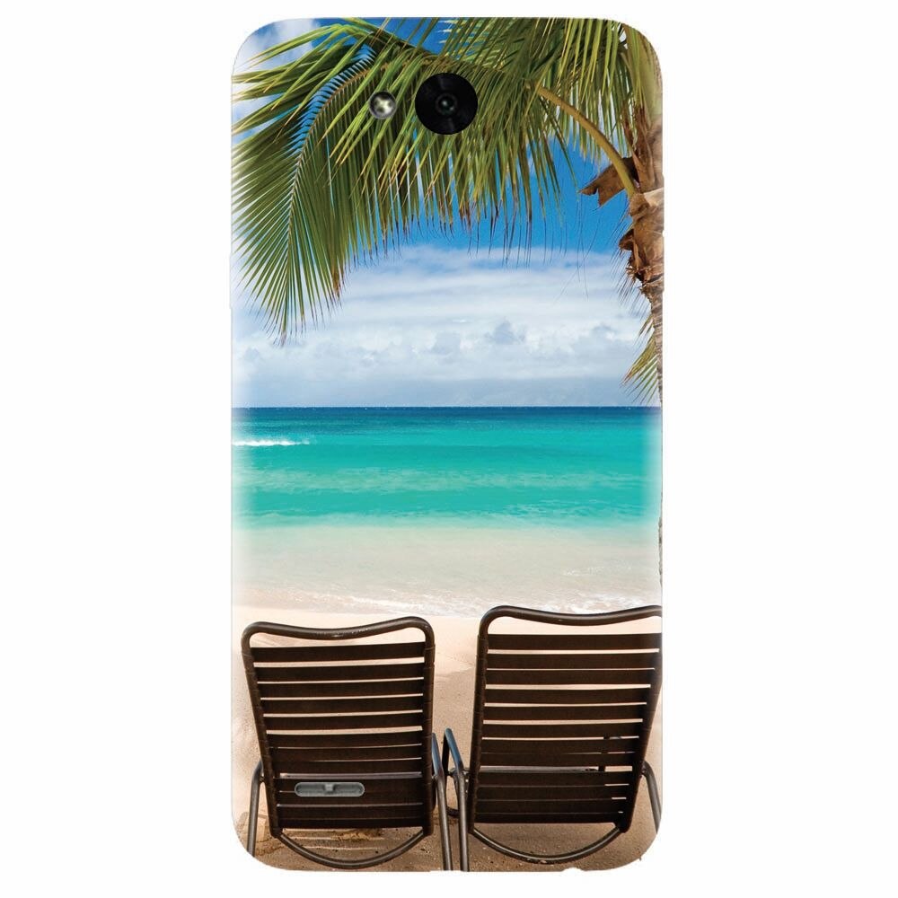 Husa silicon pentru Lg X Power 2, Beach Chairs Palm Tree Seaside