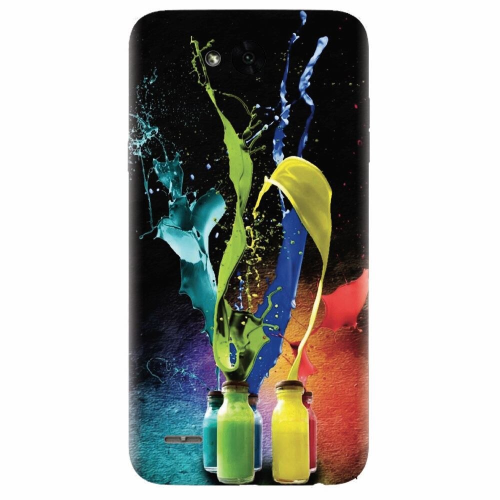 Husa silicon pentru Lg X Power 2, Abstract Color Bottles Splash