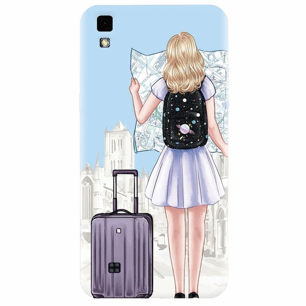 Husa silicon pentru Lg X Power, Travel Girl Searching On Map