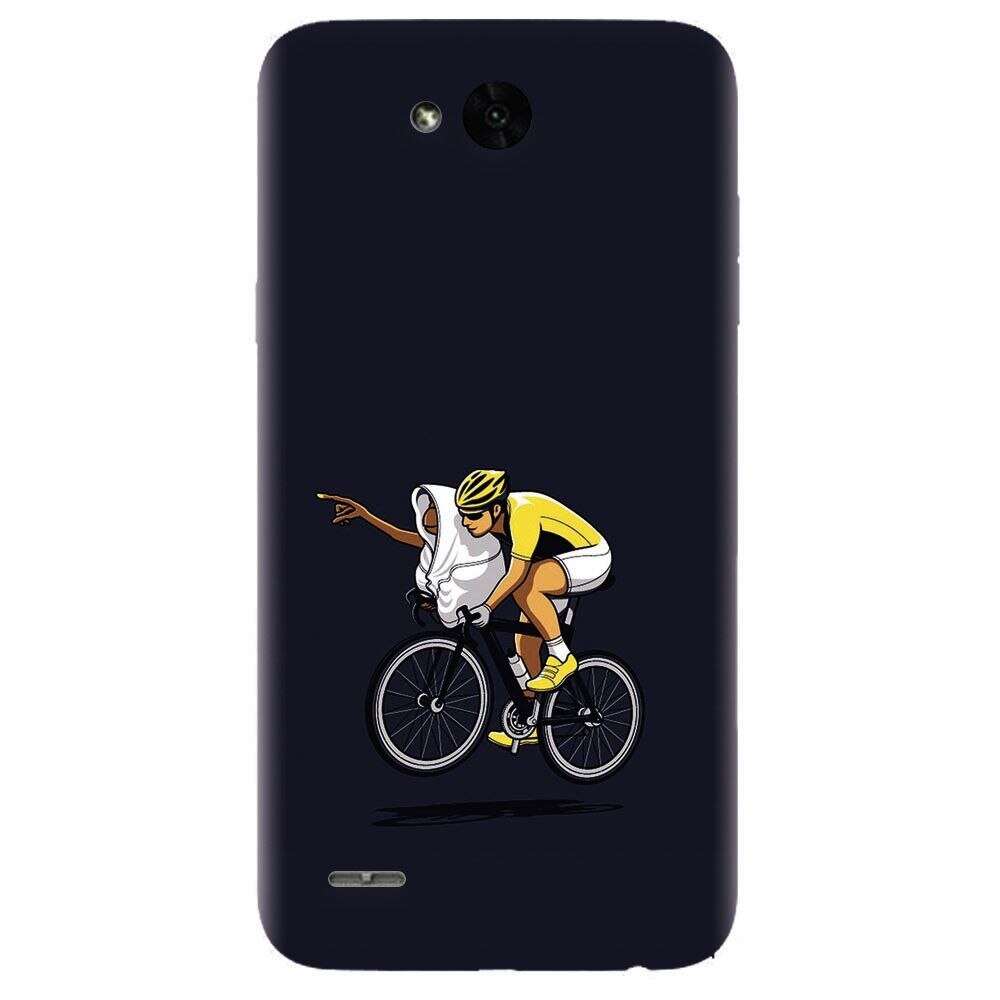 Husa silicon pentru Lg X Power 2, ET Riding Bike Funny Illustration