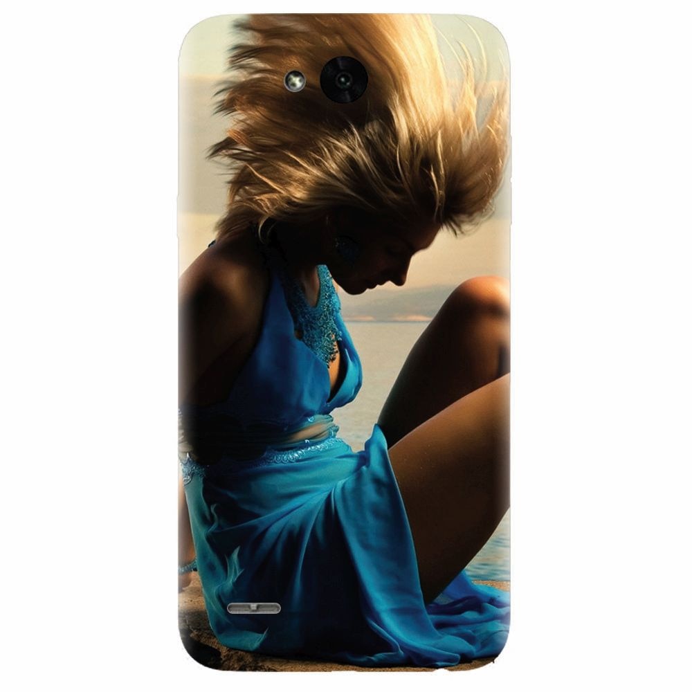 Husa silicon pentru Lg X Power 2, Girl In Blue Dress