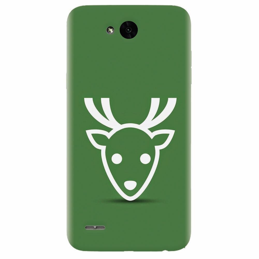 Husa silicon pentru Lg X Power 2, Minimal Reindeer Illustration Green