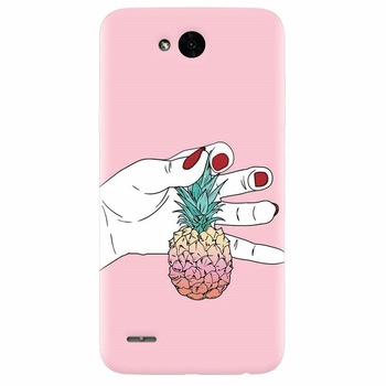 Husa silicon pentru Lg X Power 2, Rainbow Pinepple Husa silicon pentru Lg X Power 2, Rainbow Pinepple
