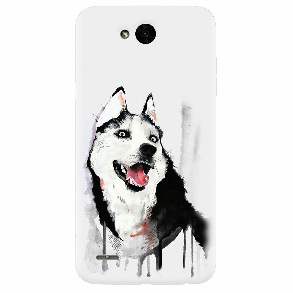 Husa silicon pentru Lg X Power 2, Husky Dog Watercolor Illustration