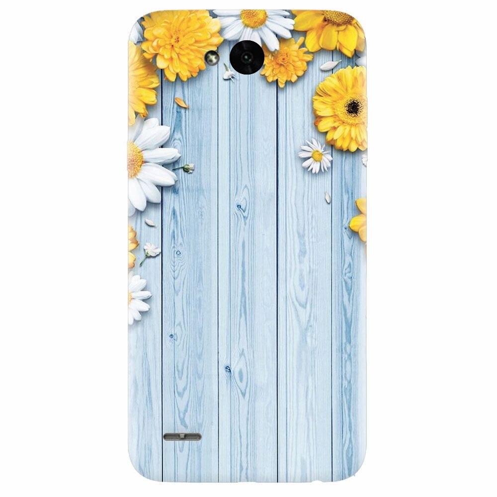 Husa silicon pentru Lg X Power 2, Sunflower On Blue Wood