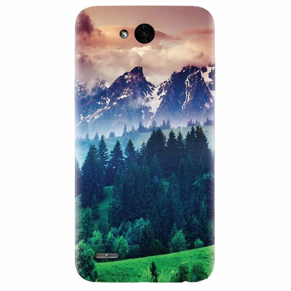 Husa silicon pentru Lg X Power 2, Forest Hills Snowy Mountains And Sunset Clouds