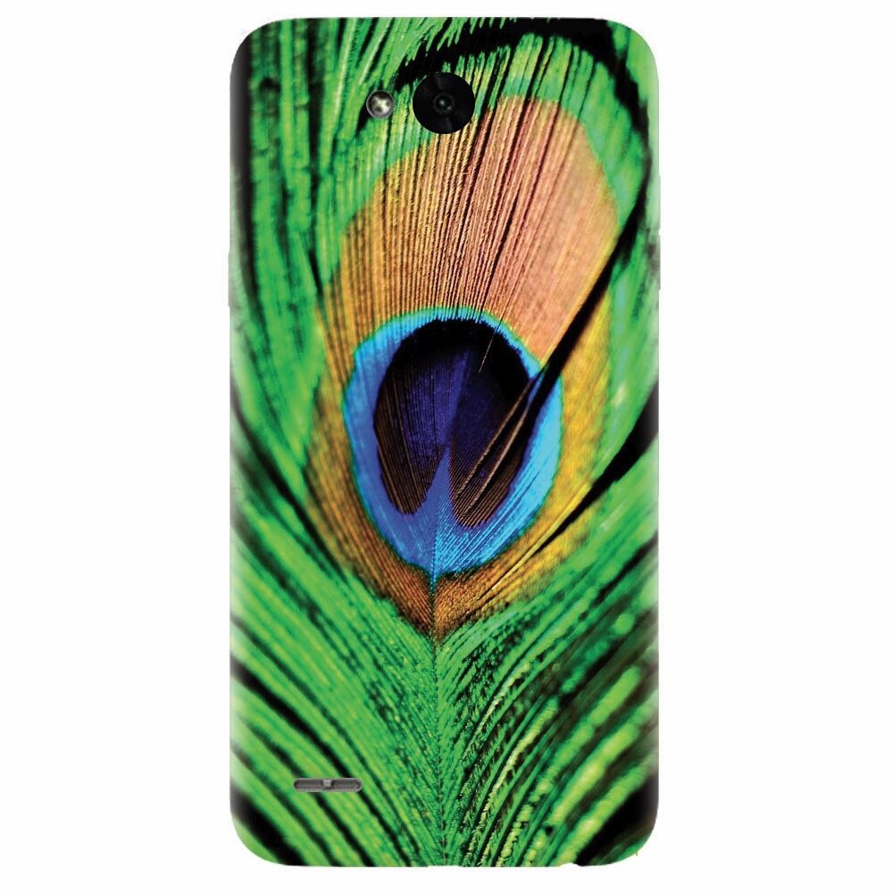 Husa silicon pentru Lg X Power 2, Peacock Feather Green Blue
