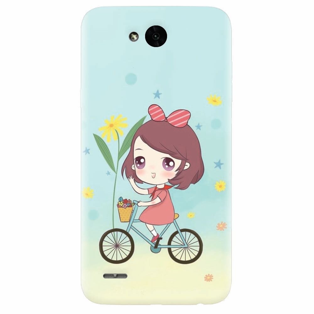 Husa silicon pentru Lg X Power 2, Girl And Bike