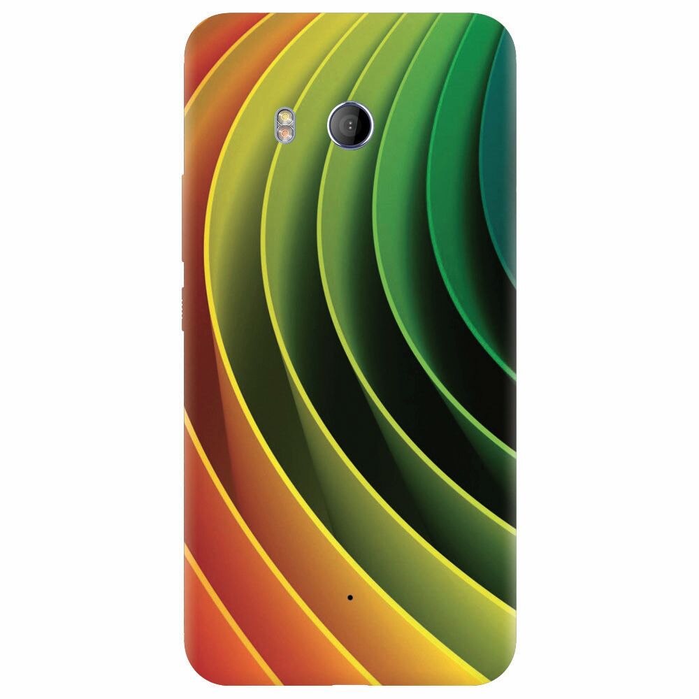 Husa silicon pentru Htc U 11, 3D Multicolor Abstract Lines