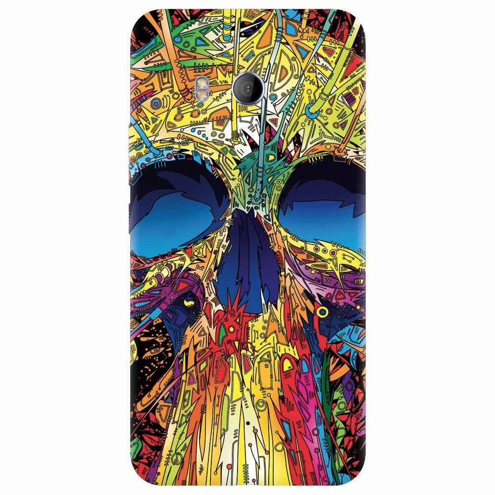 Husa silicon pentru Htc U 11, Abstract Multicolored Skull