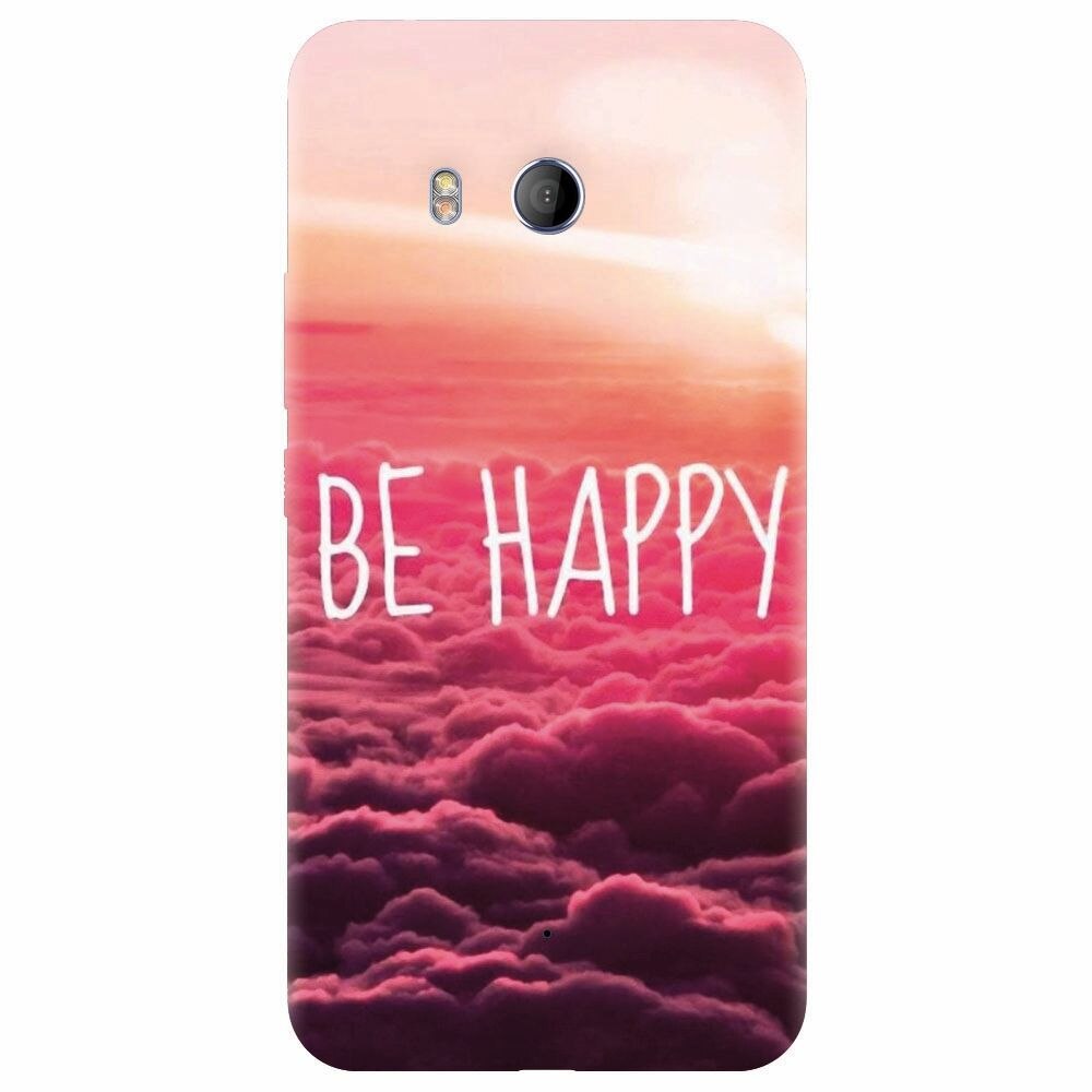 Husa silicon pentru Htc U 11, Be Happy Puffy Clouds